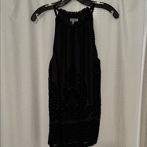 Max Studio Black Ruffled Sleeveless Tank Top